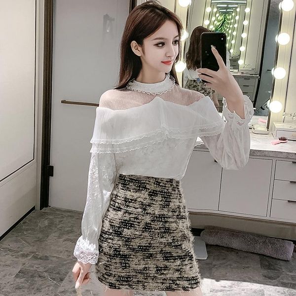 women's blouses & shirts clothes super sweet fairy clavicle show thin princess wind all female tender bud silk joining together pleuche, White
women's blouses & shirts clothes super sweet fairy clavicle show thin princess wind all female tender bud silk joining together pleuche, White