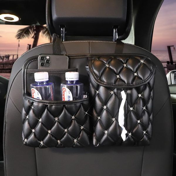 car organizer diamond pu leather seat back storage bag multifunction auto interior stowing tidying tissue paper holder pocket
car organizer diamond pu leather seat back storage bag multifunction auto interior stowing tidying tissue paper holder pocket