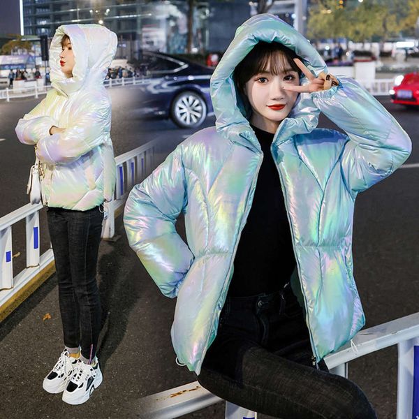 2020 winter wash women's short laser bright face colorful bread thickened student down cotton padded jacket, Black
2020 winter wash women's short laser bright face colorful bread thickened student down cotton padded jacket, Black