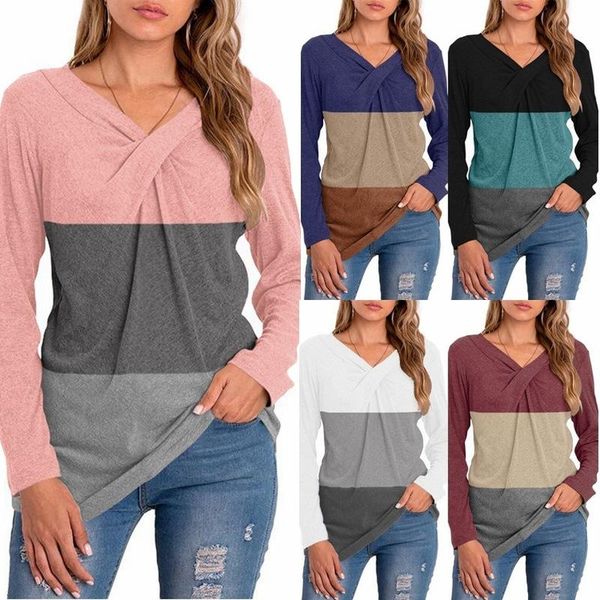 women's t-shirt loose t-shirts women jumpers long sleeve v-neck woman pullover female fashion cotton patchwork cloth undershit ac1, White
women's t-shirt loose t-shirts women jumpers long sleeve v-neck woman pullover female fashion cotton patchwork cloth undershit ac1, White