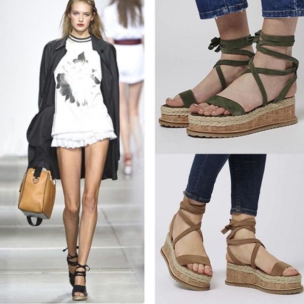 sandals summer women wedge espadrilles open toe rome shoes gladiator ladies casual lace up female platform, Black
sandals summer women wedge espadrilles open toe rome shoes gladiator ladies casual lace up female platform, Black
