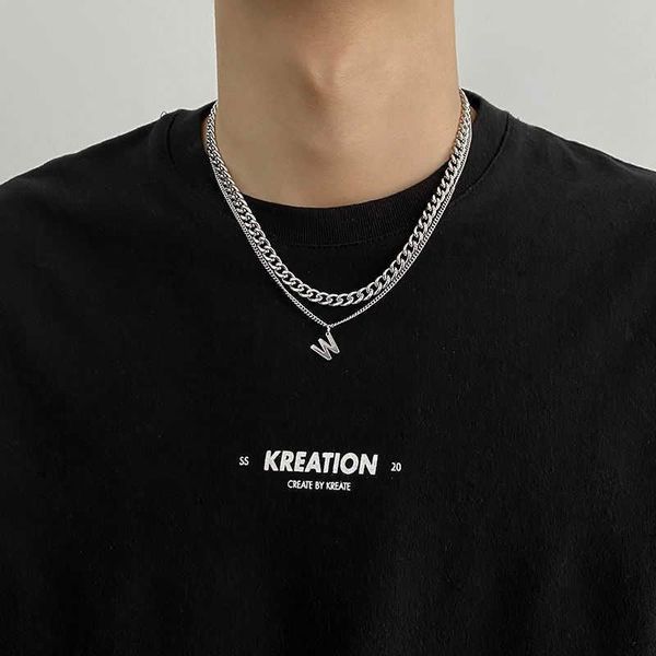 earrings & necklace titanium steel not fade double w letter men's fashion couple hip hop street sweater chain with accessories neck, Silver
earrings & necklace titanium steel not fade double w letter men's fashion couple hip hop street sweater chain with accessories neck, Silver