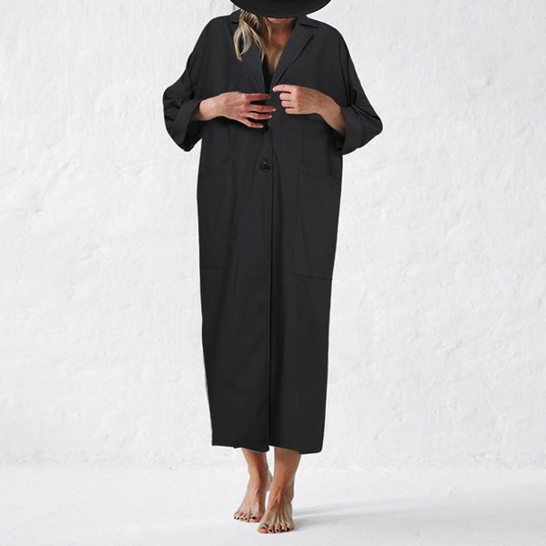 women's trench coats zanzea mid-calf dress women 2021 casual solid sundress autumn basis long sleeve robe femme female fashion vestidos, Tan;black
women's trench coats zanzea mid-calf dress women 2021 casual solid sundress autumn basis long sleeve robe femme female fashion vestidos, Tan;black