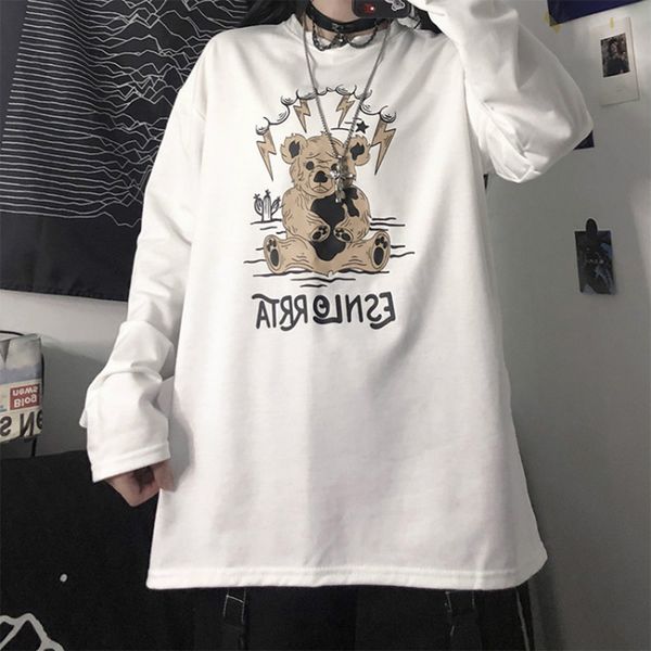 2021 new harajuku style bear long-sleeved black white cartoon print sweatshirt for men and women hip-hop loose tide couple cewm
2021 new harajuku style bear long-sleeved black white cartoon print sweatshirt for men and women hip-hop loose tide couple cewm