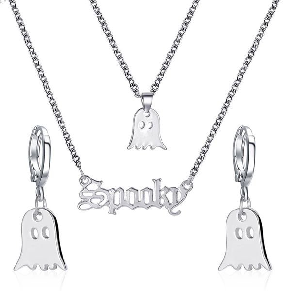 double multi-layer necklace imp earring women silver color halloween jewelry set long letter necklaces earrings
double multi-layer necklace imp earring women silver color halloween jewelry set long letter necklaces earrings