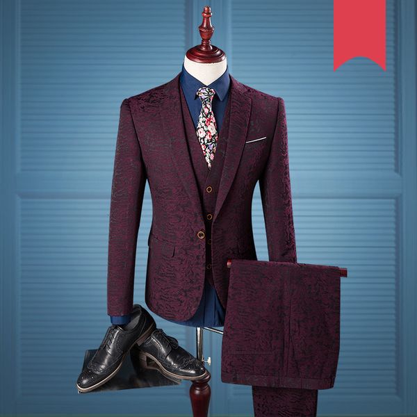 three piece suits men single slim fit burgundy charm gentlema mens tuxedo jacket wine 979 lau6, White;black
three piece suits men single slim fit burgundy charm gentlema mens tuxedo jacket wine 979 lau6, White;black