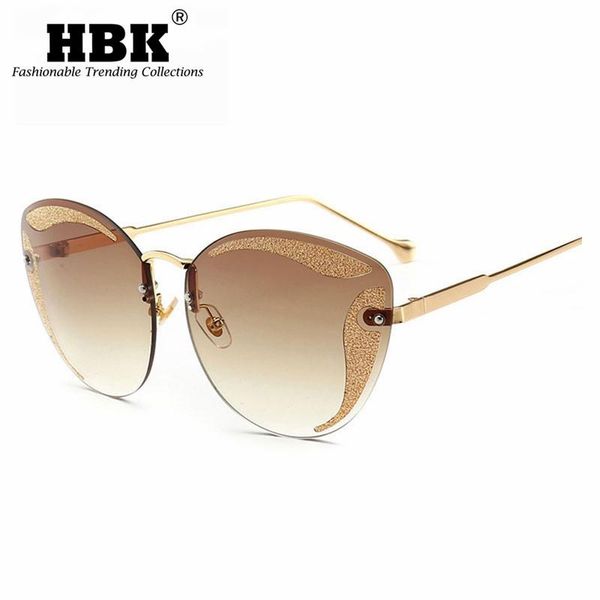 sunglasses hbk luxury rimless cat eye brand designer bling shades oversized gradient brown sun glasses female eyewear uv400, White;black
sunglasses hbk luxury rimless cat eye brand designer bling shades oversized gradient brown sun glasses female eyewear uv400, White;black