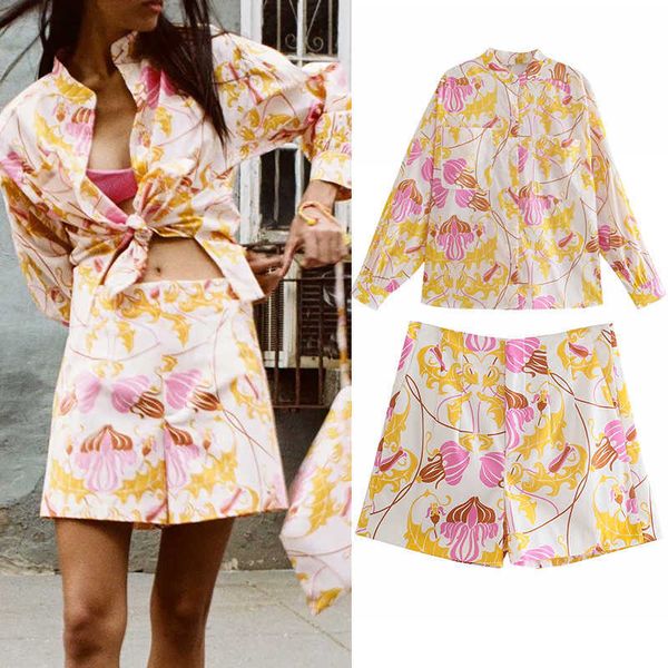 za suit 2-piece s & shorts fashion print women chic casual street youth s suits 210601, White
za suit 2-piece s & shorts fashion print women chic casual street youth s suits 210601, White
