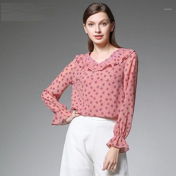 women's blouses & shirts 2021 spring ladies ruffled collar cute elegant floral chiffon shirt lantern sleeves casual blouse xxxxxl 5xl, White
women's blouses & shirts 2021 spring ladies ruffled collar cute elegant floral chiffon shirt lantern sleeves casual blouse xxxxxl 5xl, White