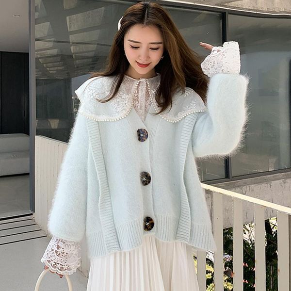 2021 women new autumn winter short solid faux mink cashmere sweaters female long sleeve casual warm ffy knitted cardigan n182ilvd, White;black
2021 women new autumn winter short solid faux mink cashmere sweaters female long sleeve casual warm ffy knitted cardigan n182ilvd, White;black