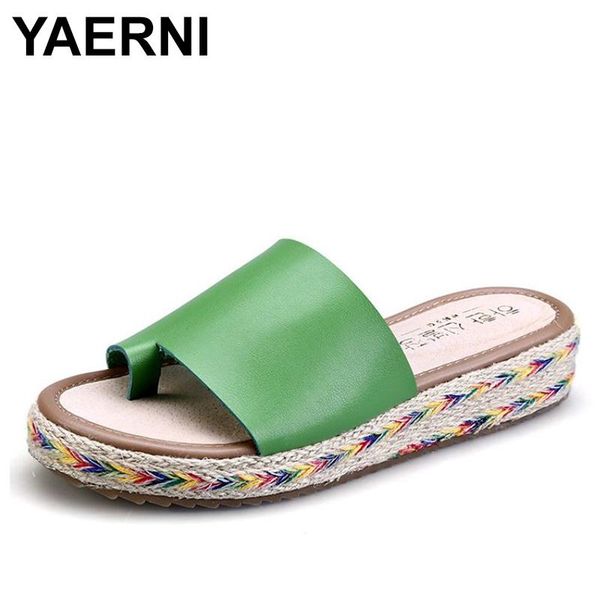 slippers yaernigenuine leather woman colorful thongs knitted heel sandals ladies summer shoes size 42/43 flatform sapato feminin, Black
slippers yaernigenuine leather woman colorful thongs knitted heel sandals ladies summer shoes size 42/43 flatform sapato feminin, Black