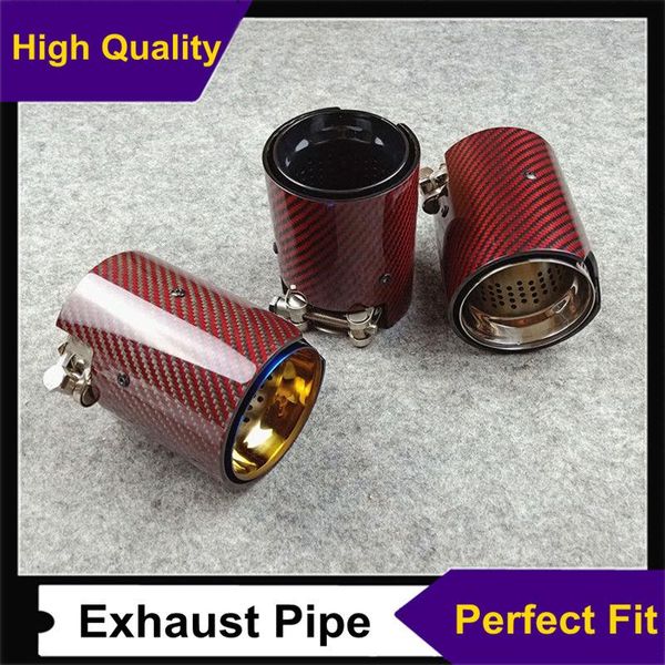 motorcycle exhaust system custom made 93mm outlet red carbon fiber pipe tailtip end pipes for m2 m3 m4 car accessories
motorcycle exhaust system custom made 93mm outlet red carbon fiber pipe tailtip end pipes for m2 m3 m4 car accessories
