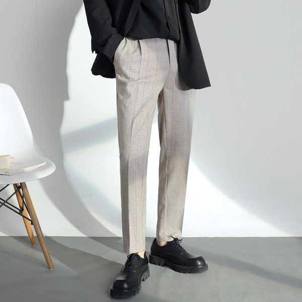 men's pants male streetwear fashion slim fit suit trousers striped casual ankle-lenght pencil, Black
men's pants male streetwear fashion slim fit suit trousers striped casual ankle-lenght pencil, Black