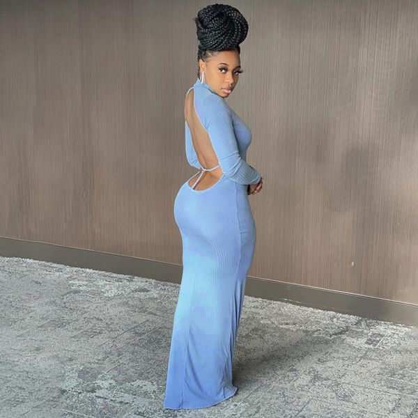 open back long sleeve maxi dress valentines day outfit women knitted bodycon dresses party clubwear d70-cf33, Black;gray
open back long sleeve maxi dress valentines day outfit women knitted bodycon dresses party clubwear d70-cf33, Black;gray