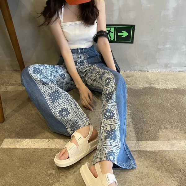 women's jeans 2021 autumn korean washed women loose fit high waist cashew flowers patchwork straight long street pants slim, Blue
women's jeans 2021 autumn korean washed women loose fit high waist cashew flowers patchwork straight long street pants slim, Blue