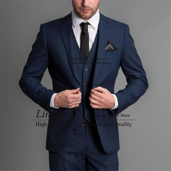 men's suits & blazers navy blue men 3 piece set business slim fit blazer wedding tuxedo for groom and groomsmen terno masculino jacket+, White;black
men's suits & blazers navy blue men 3 piece set business slim fit blazer wedding tuxedo for groom and groomsmen terno masculino jacket+, White;black