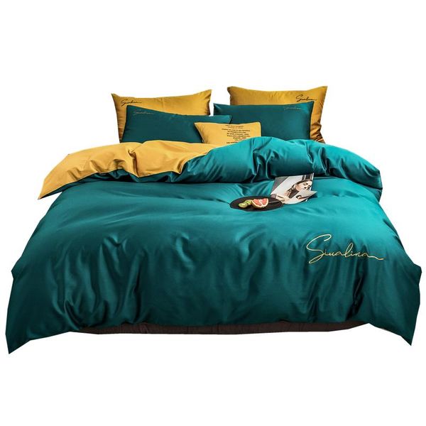 bedding sets 2021 four-piece simple cotton double household bed sheet quilt cover embroidered piping comfortable green-yellow
bedding sets 2021 four-piece simple cotton double household bed sheet quilt cover embroidered piping comfortable green-yellow