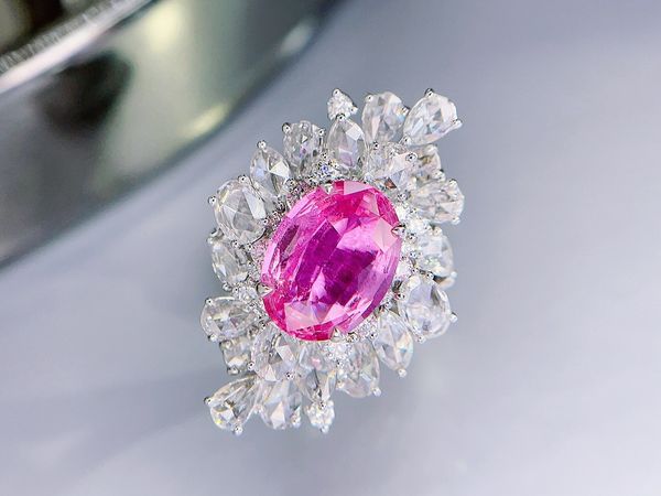 hjy cgl pink sapphire ring real pure 18k natural pink padparadscha sapphire gemstones 2.47ct diamonds stone female ring, Silver
hjy cgl pink sapphire ring real pure 18k natural pink padparadscha sapphire gemstones 2.47ct diamonds stone female ring, Silver