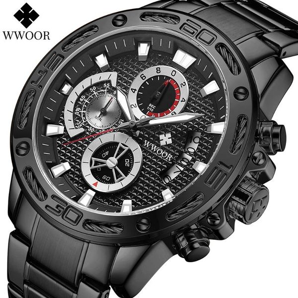 wristwatches wwoor men's casual sports watch black stainless steel quartz watches men clock chronograph reloj hombre, Slivery;brown
wristwatches wwoor men's casual sports watch black stainless steel quartz watches men clock chronograph reloj hombre, Slivery;brown
