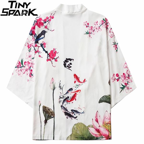 japanese kimono jacket koi fish print men harajuku streetwear coat casual thin gown japan style black white 210811, Black;brown
japanese kimono jacket koi fish print men harajuku streetwear coat casual thin gown japan style black white 210811, Black;brown