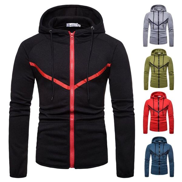 men's hoodies & sweatshirts hooded zip block sweatshirt up with pocket casual color, Black
men's hoodies & sweatshirts hooded zip block sweatshirt up with pocket casual color, Black