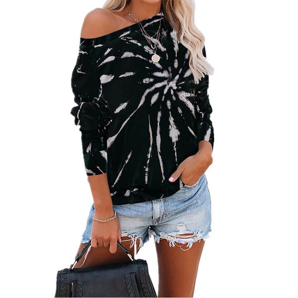 2021 new off shoulder women loose t-shirt autumn winter tie-dye printed long sleeve tees female casual slash neck gradient ladies tshirts fe, White
2021 new off shoulder women loose t-shirt autumn winter tie-dye printed long sleeve tees female casual slash neck gradient ladies tshirts fe, White
