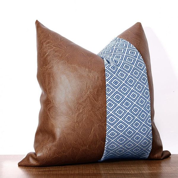 cushion/decorative pillow american cushion cover brown pu leather stitching cotton case for living room sofa covers 45x45cm home decoration
cushion/decorative pillow american cushion cover brown pu leather stitching cotton case for living room sofa covers 45x45cm home decoration