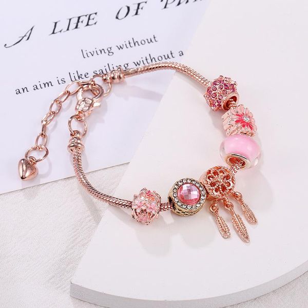 link, chain pan family daisy summer bracelet gold dream catching pink girl jewelry bangle charm bracelets for women, Black
link, chain pan family daisy summer bracelet gold dream catching pink girl jewelry bangle charm bracelets for women, Black