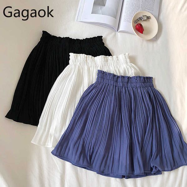 women office lady short spring autumn solid high elastic waist loose casual wild female fashion korean shorts skirts 210531, White;black
women office lady short spring autumn solid high elastic waist loose casual wild female fashion korean shorts skirts 210531, White;black