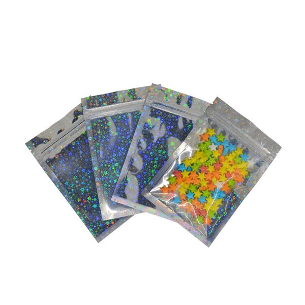 holographic color small storage bags with glitter star resealable smell proof foil pouch flat mylar bag clear gift baggie for favors
holographic color small storage bags with glitter star resealable smell proof foil pouch flat mylar bag clear gift baggie for favors