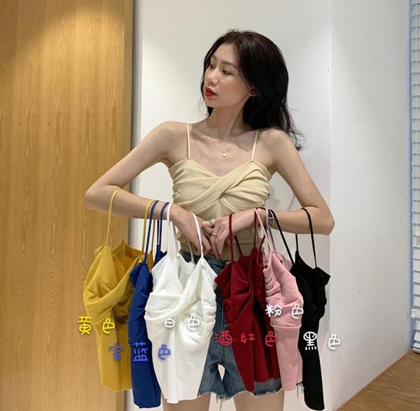 women's t-shirt 2021 small camisole cross design sense outer wear white backless girly knitted inner bottoming shirt aic88
women's t-shirt 2021 small camisole cross design sense outer wear white backless girly knitted inner bottoming shirt aic88