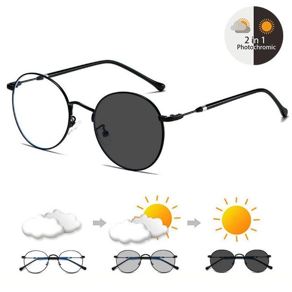 sunglasses pochromic anti blue ray glasses women men round light blocking computer auto color changing uv400, White;black
sunglasses pochromic anti blue ray glasses women men round light blocking computer auto color changing uv400, White;black