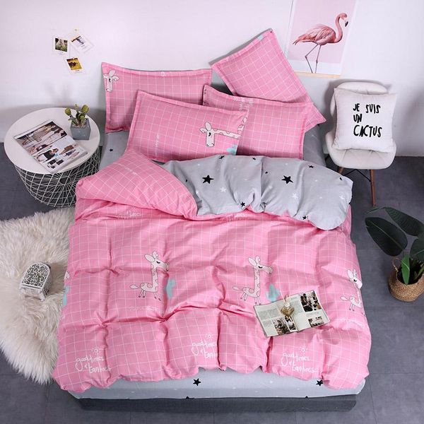 bedding sets home textile cartoon animal pattern giraffe kids bed sheet pink duvet cover pillowcase 3/4pcs king bedclothes
bedding sets home textile cartoon animal pattern giraffe kids bed sheet pink duvet cover pillowcase 3/4pcs king bedclothes