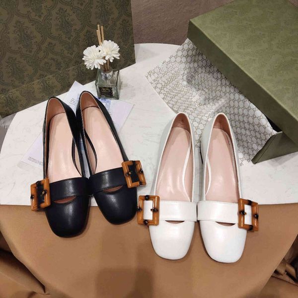 dress shoes classic low heel boat shoes designer leather 3cm thick heels high 100% cowhide bamboo square buckle round toe women's dress, Black 
dress shoes classic low heel boat shoes designer leather 3cm thick heels high 100% cowhide bamboo square buckle round toe women's dress, Black