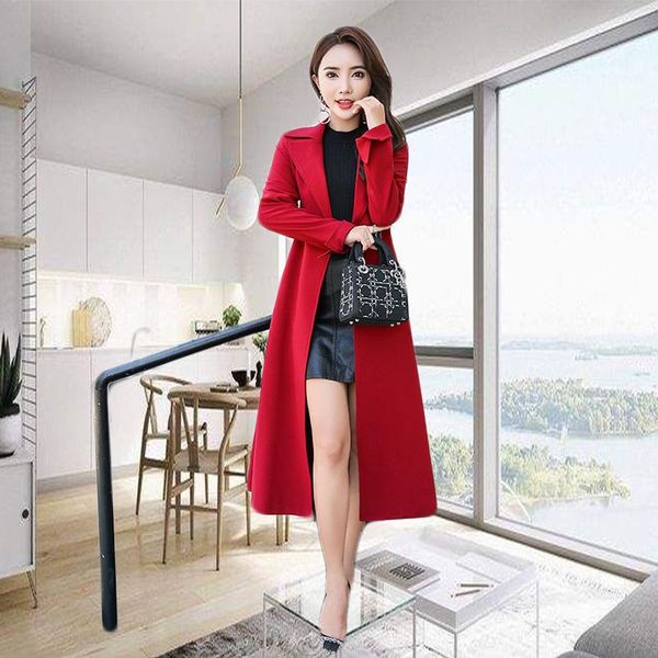 women's wool & blends hangzhou, china long windbreaker knee over the fall 2021 style slim fit british waistband spring and autumn thi, Black
women's wool & blends hangzhou, china long windbreaker knee over the fall 2021 style slim fit british waistband spring and autumn thi, Black