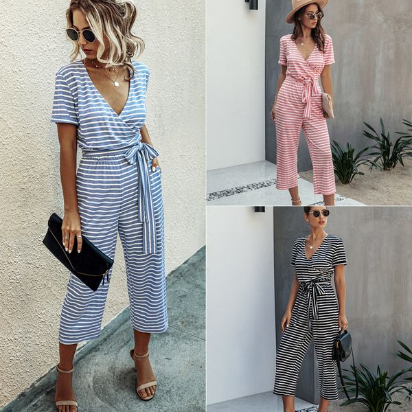 2021 new jumpsuits women stripe printed lace up pocket v neck short sleeve long wide leg rompers summer casual loose overalls female w4sy, Black
2021 new jumpsuits women stripe printed lace up pocket v neck short sleeve long wide leg rompers summer casual loose overalls female w4sy, Black