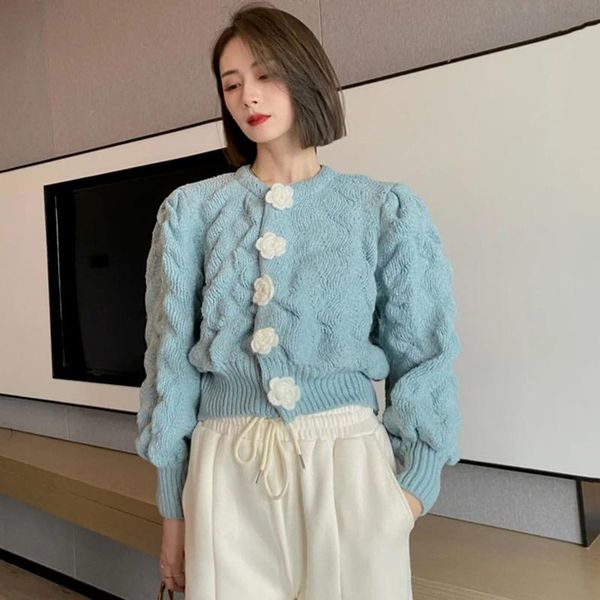 women's knits & tees arrivals sweet 3d flower cardigan long sleeve single breasted sweater coat korean fashion warm elastic knitted wom, White
women's knits & tees arrivals sweet 3d flower cardigan long sleeve single breasted sweater coat korean fashion warm elastic knitted wom, White