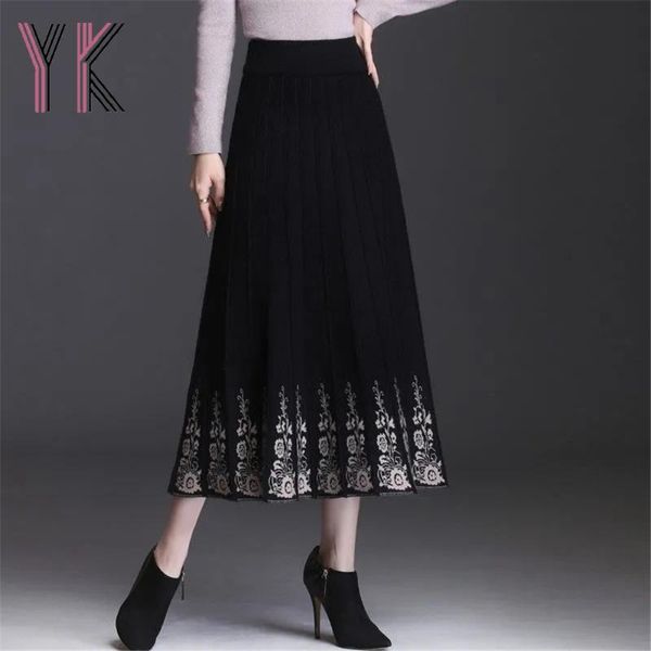 skirts vintage floral print knitted pleated loose midi skirt big swing mom elegant black long elastic high waist thin a-line saia
skirts vintage floral print knitted pleated loose midi skirt big swing mom elegant black long elastic high waist thin a-line saia