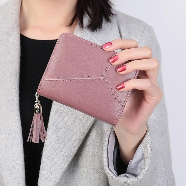 wallets 2021 women's korean version of the tassel wallet stitching two-fold clutch bag short zipper fashion small, Red;black
wallets 2021 women's korean version of the tassel wallet stitching two-fold clutch bag short zipper fashion small, Red;black