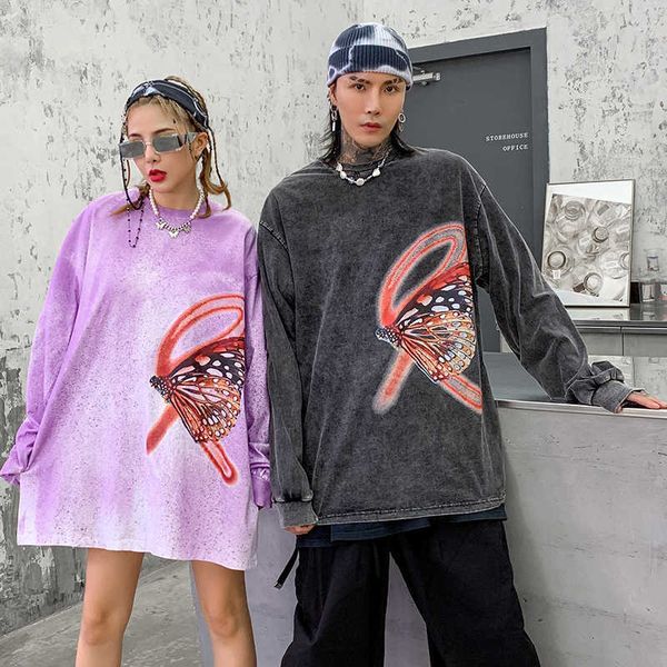 tie-dye butterfly printedt shirt long sleeve men women clothing t-shirt hip hop male slim fit streetwear, Black
tie-dye butterfly printedt shirt long sleeve men women clothing t-shirt hip hop male slim fit streetwear, Black