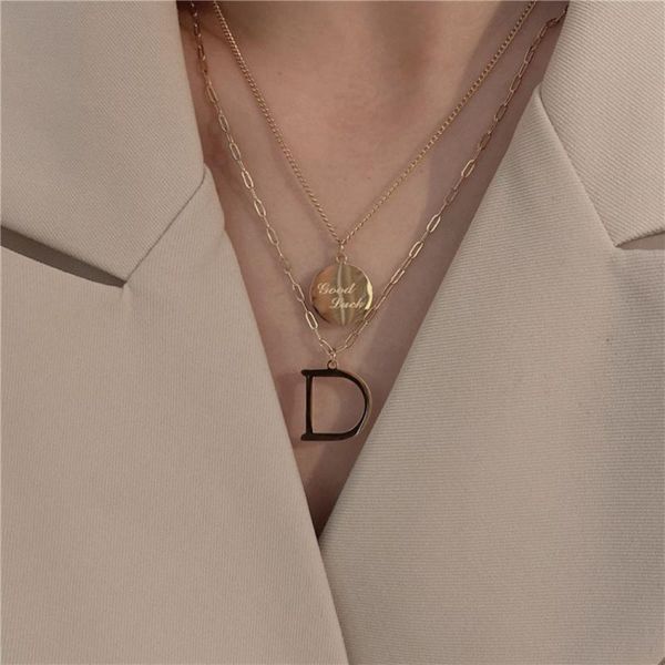 chains stainless steel letter d initial pendant necklace for women gold multi layer chocker round coin alphabet jewelry girl, Silver
chains stainless steel letter d initial pendant necklace for women gold multi layer chocker round coin alphabet jewelry girl, Silver