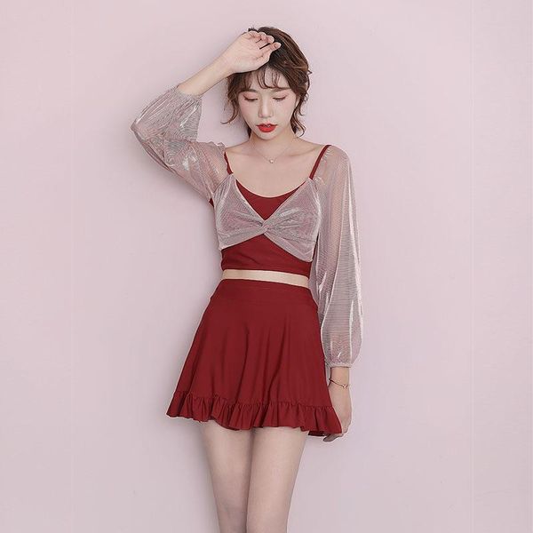 women's swimwear 2021 swimsuit female fairytale non-revealing belly-covered slimming split skirt korean ins 2 piece swim suit for sprin, White;black
women's swimwear 2021 swimsuit female fairytale non-revealing belly-covered slimming split skirt korean ins 2 piece swim suit for sprin, White;black