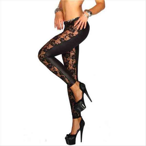 1pc pu leather lace women leggings skinny stretch pants autumn winter rose, Black
1pc pu leather lace women leggings skinny stretch pants autumn winter rose, Black