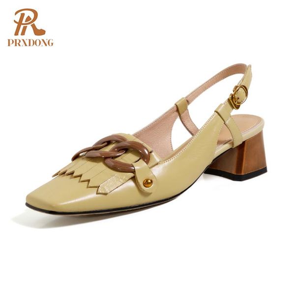 dress shoes brand women 2021 summer genuine leather pumps square heel metal decoration white party sandals big size 34-42, Black 
dress shoes brand women 2021 summer genuine leather pumps square heel metal decoration white party sandals big size 34-42, Black