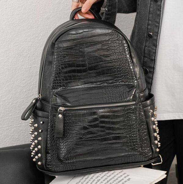 factory direct men handbag personality rivet punk backpack crocodile pattern fashion student bag street fashions crocodiles patterns rivets
factory direct men handbag personality rivet punk backpack crocodile pattern fashion student bag street fashions crocodiles patterns rivets