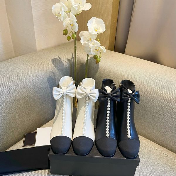 autumn winter new pearls butterfly-knot short boots women shoes genuine leather high heels designer zipper botas de mujer, Black
autumn winter new pearls butterfly-knot short boots women shoes genuine leather high heels designer zipper botas de mujer, Black