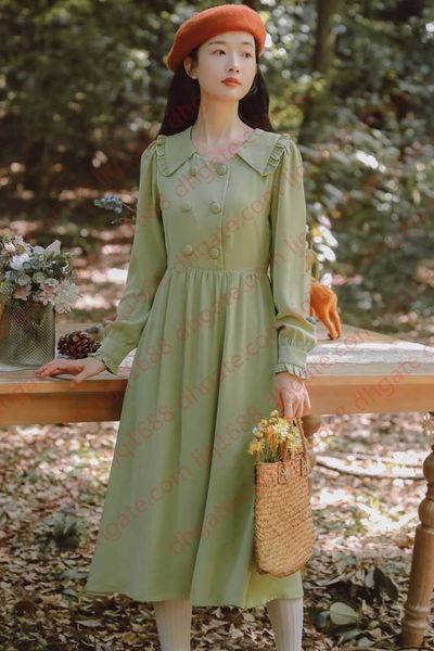 butter green vintage frence style dresses for women 2021 spring autumn long sleeve lapel neck sweet casual dress party evening long dress, Black;gray
butter green vintage frence style dresses for women 2021 spring autumn long sleeve lapel neck sweet casual dress party evening long dress, Black;gray