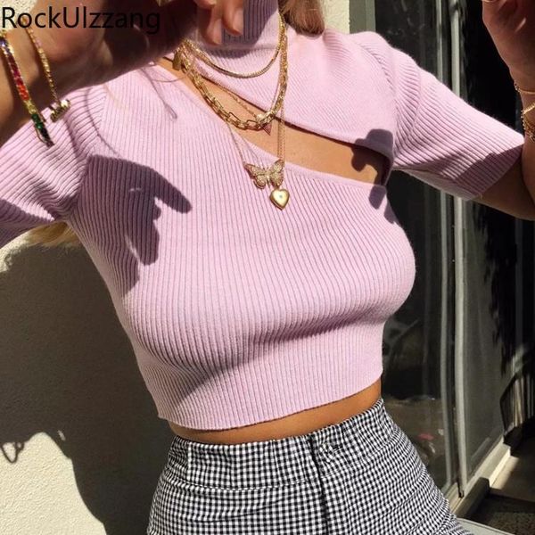 women's t-shirt cut hollow backless high neck solid knit bandage short sleeve women fashion crop slim t shirt summer aesthetic, White
women's t-shirt cut hollow backless high neck solid knit bandage short sleeve women fashion crop slim t shirt summer aesthetic, White