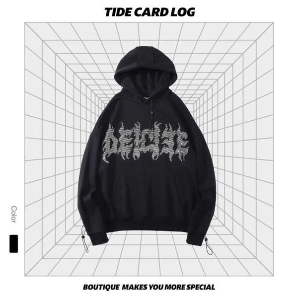 autumn and winter new diamond letter hooded loose fashion brand sweater high street dark no liner head hat men's top, Black
autumn and winter new diamond letter hooded loose fashion brand sweater high street dark no liner head hat men's top, Black