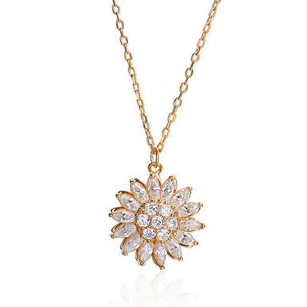pendant necklaces luxury sunflower shape necklace for women rotatable fashion clavicle chain, Silver
pendant necklaces luxury sunflower shape necklace for women rotatable fashion clavicle chain, Silver